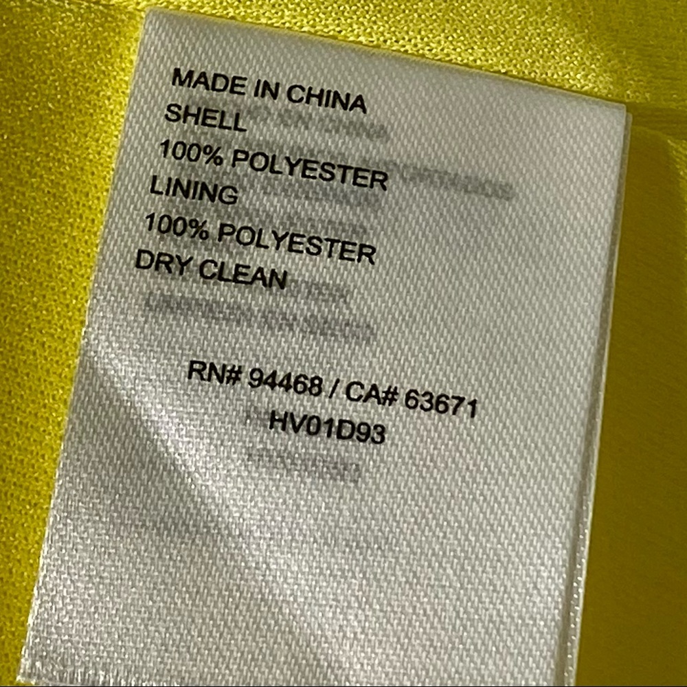 Laundry NWT By Shelli Segal Short Sleeve,V-Neck Ruffled Asymmetrical Hem Yellow - Picture 13 of 15